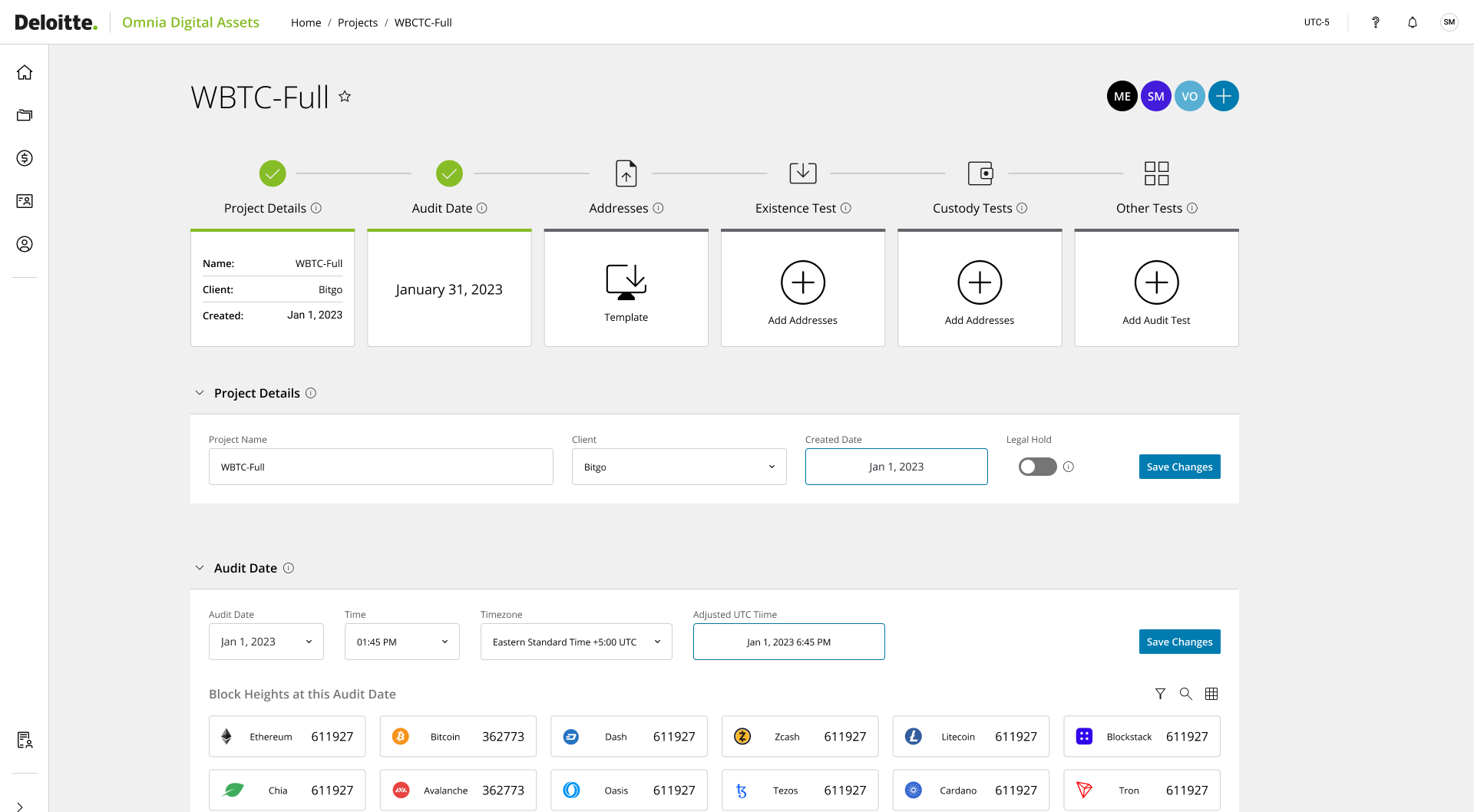 Omnia Digital Assets — product screens